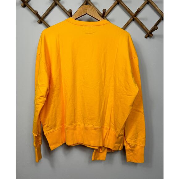 AG Kylan Crop Tie Sweatshirt in Golden Ochre Size L - Picture 3 of 10